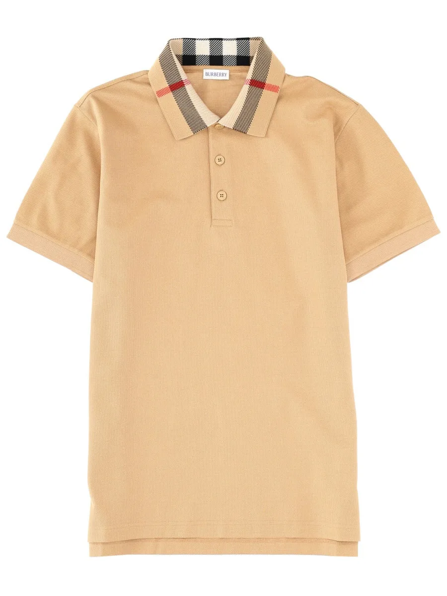 Check Collar Polo Shirt by Burberry