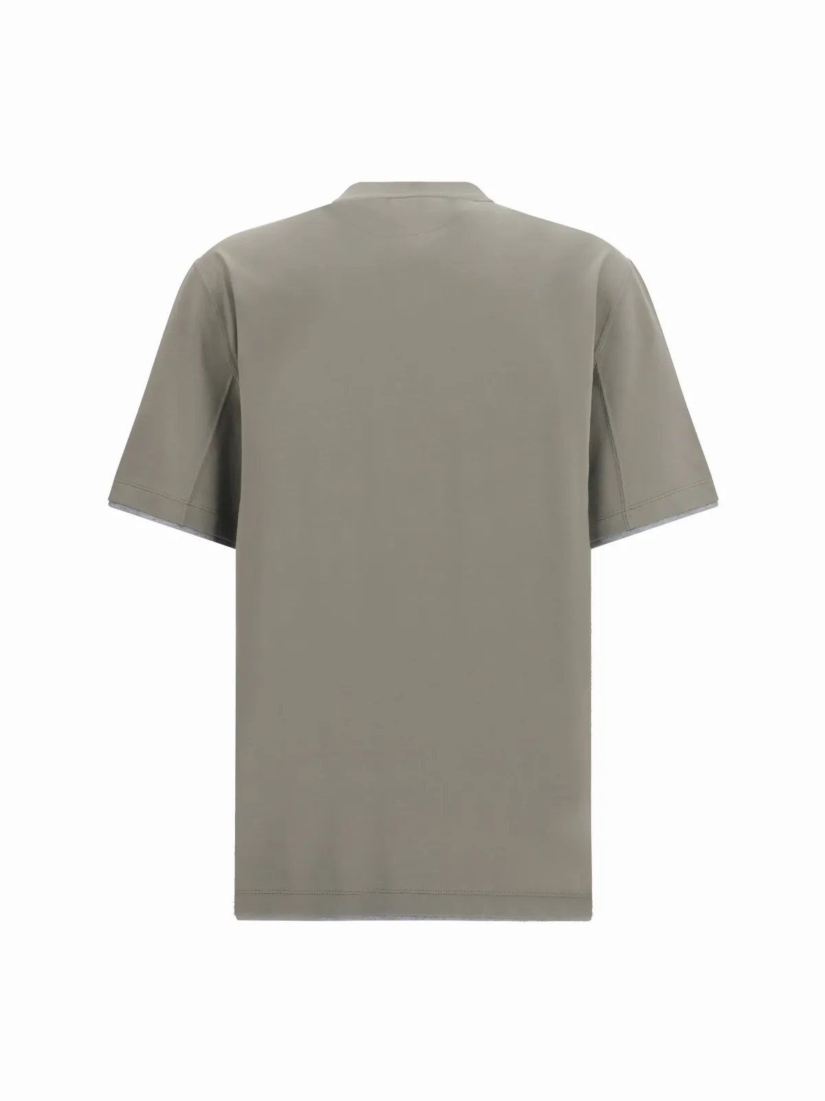 Two-Tone Hem Cotton T-Shirt by BRUNELLO CUCINELLI