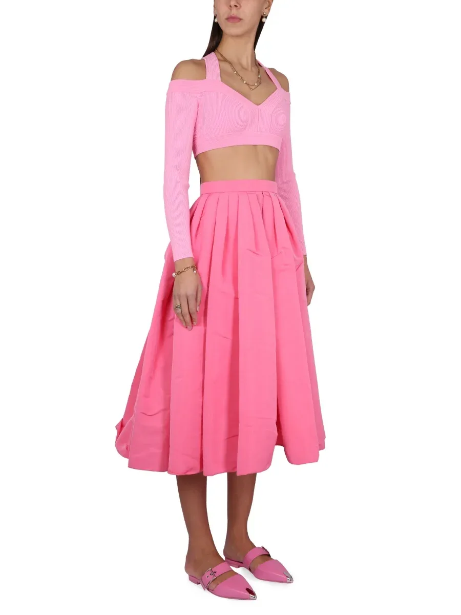 Viscose Cropped Blouse by alexander mcqueen