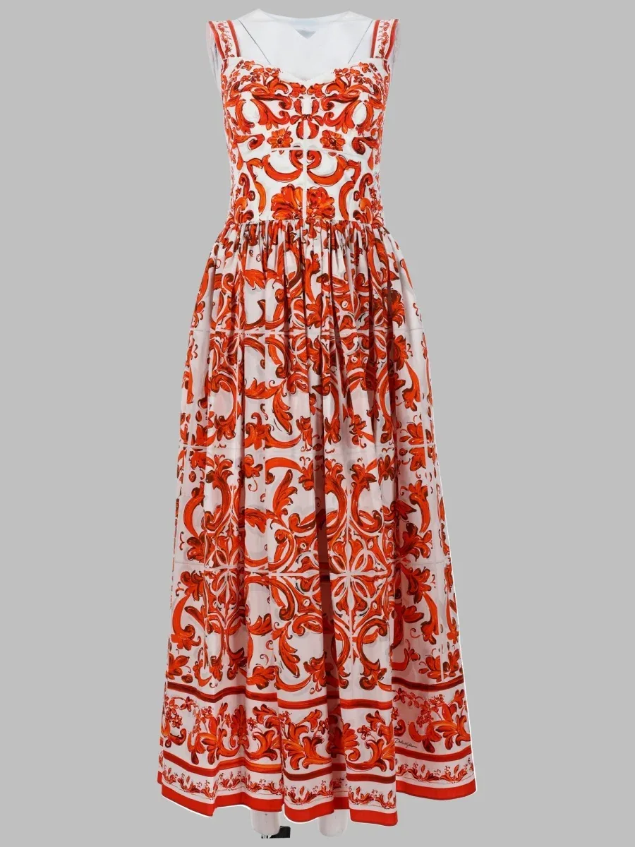All-Over Print Poplin Dress by Dolce & Gabbana