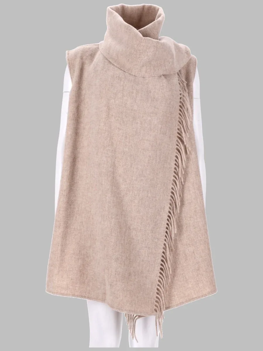 Wool Blend with Integrated Scarf Gilet by Fabiana Filippi