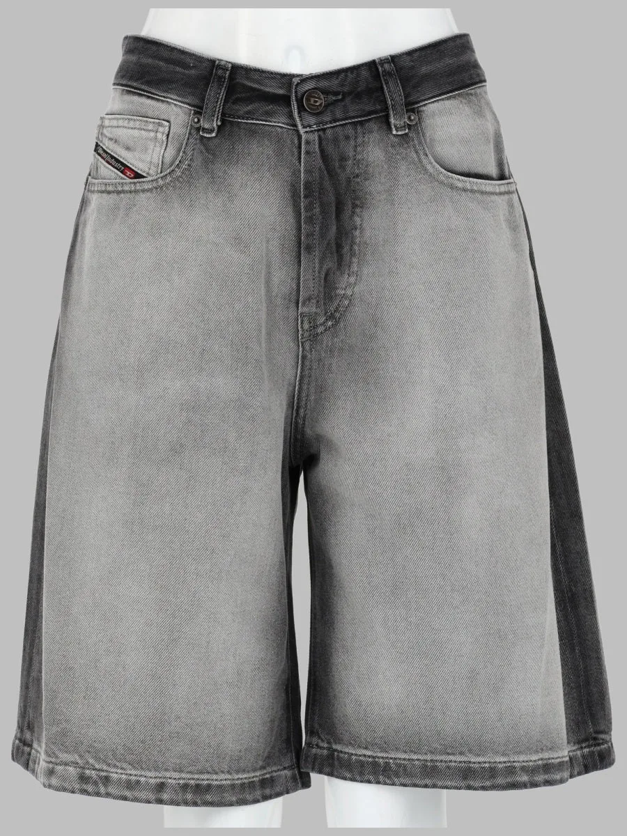 Skeleton Motif Denim Shorts by Diesel