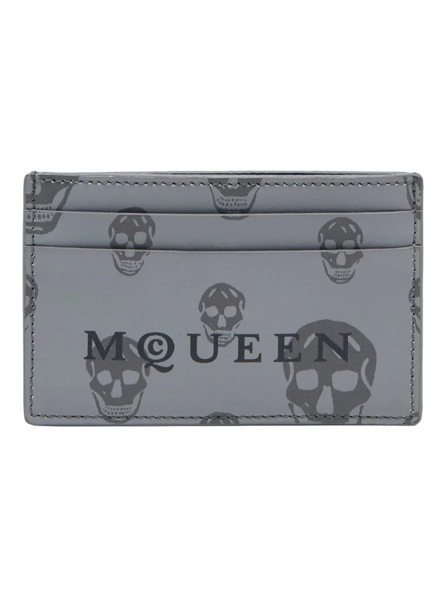 Skull-Embossed Leather Card Case by alexander mcqueen
