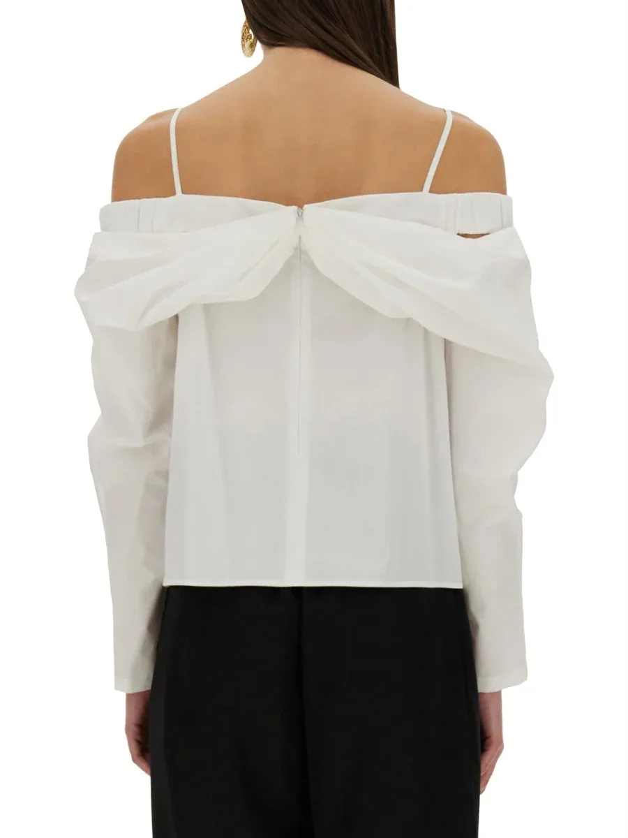 Off-Shoulder Cotton Shirt by Nina Ricci