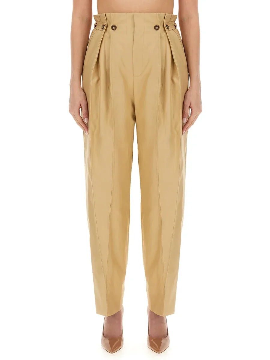 Gathered Waist Cotton Trousers by Victoria Beckham