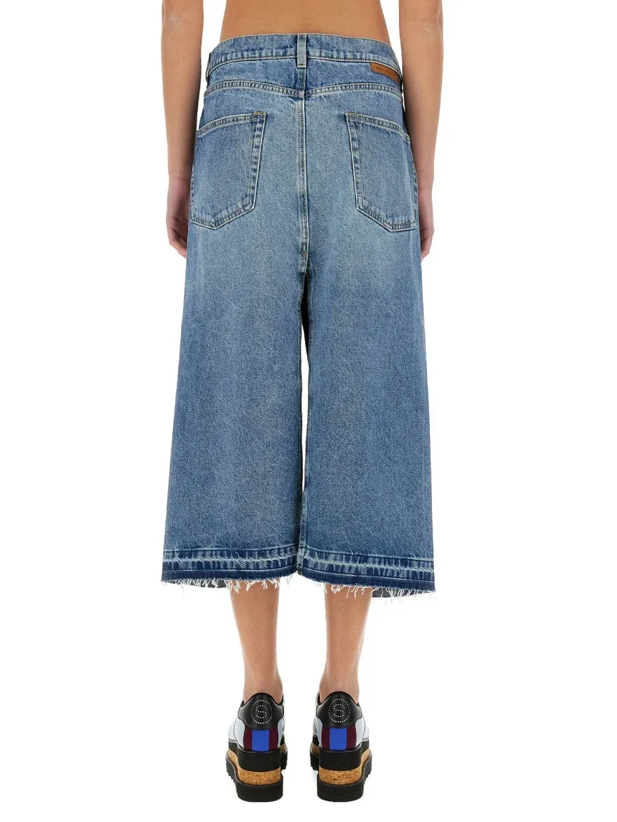 Contrasting Panel Denim Skirt by Stella Mccartney