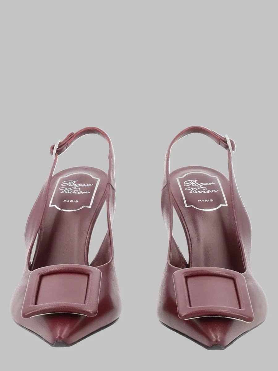 Pointed-Toe Leather Slingback Pump by Roger Vivier