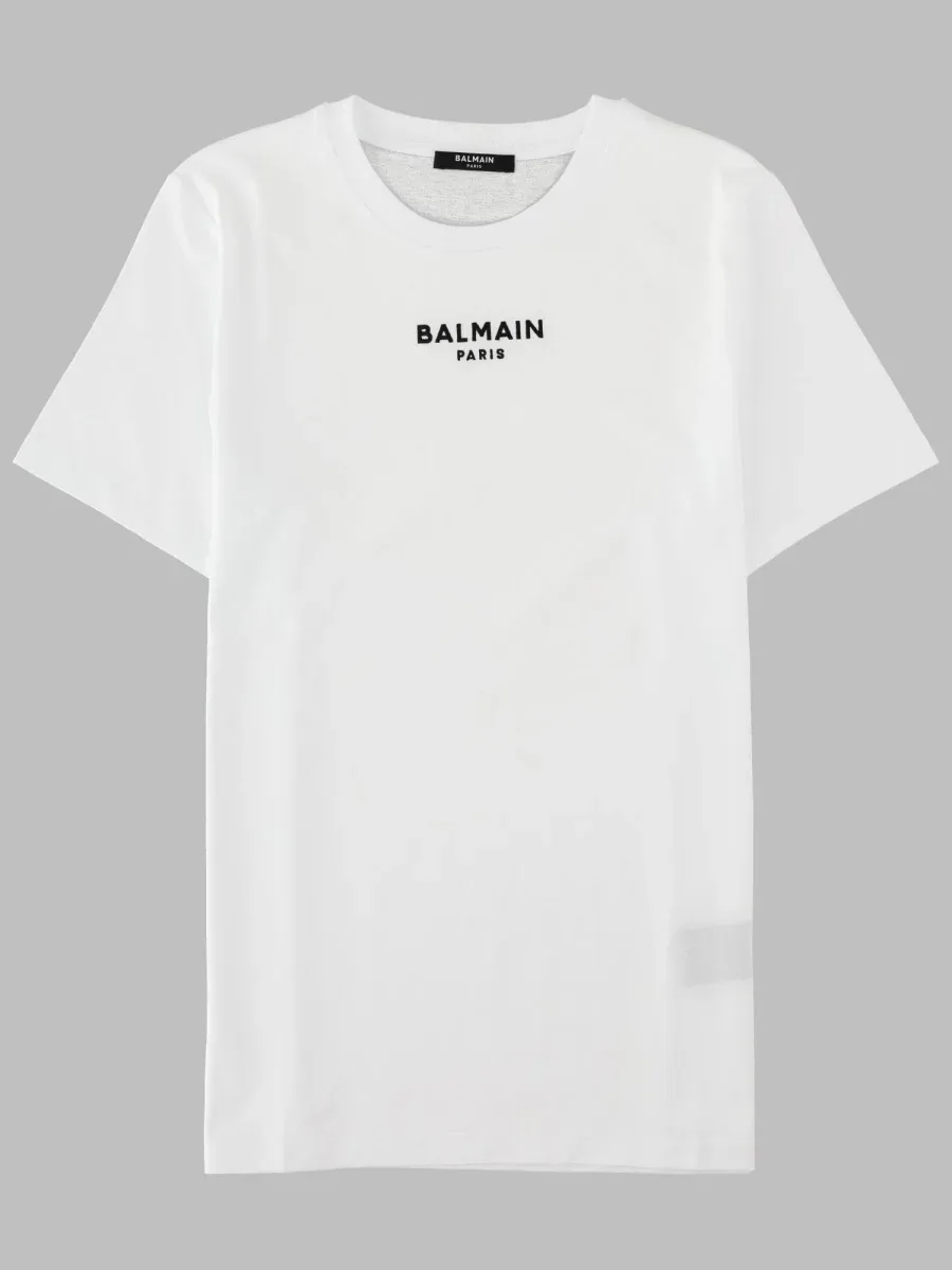 Embroidered Logo Cotton T-Shirt by Balmain
