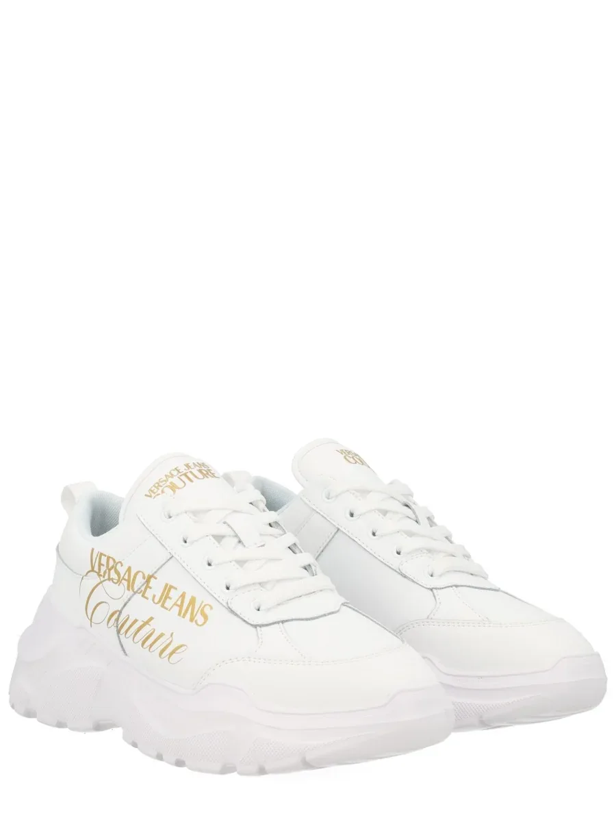 Logo Leather Sneaker by Versace Jeans Couture
