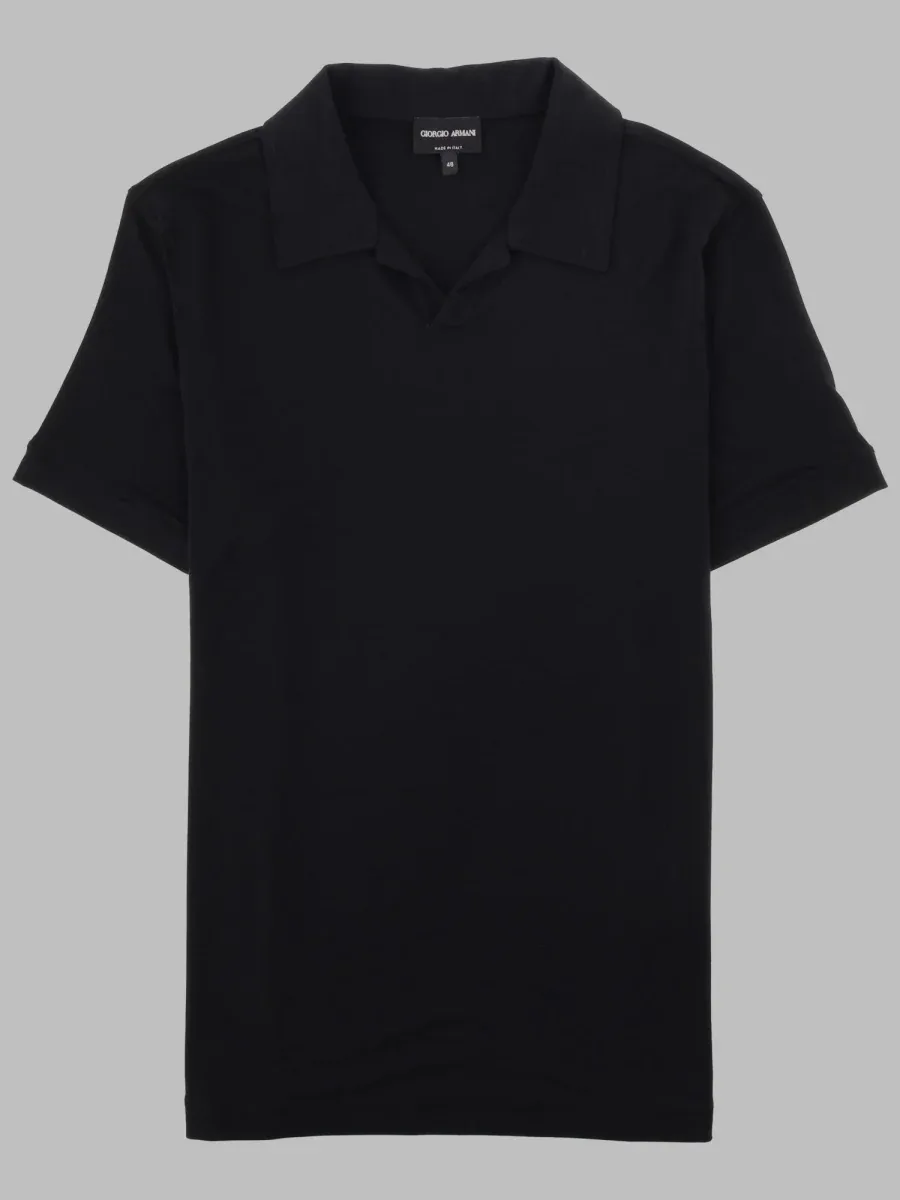 Stretch Viscose Jersey Polo Shirt by Giorgio Armani