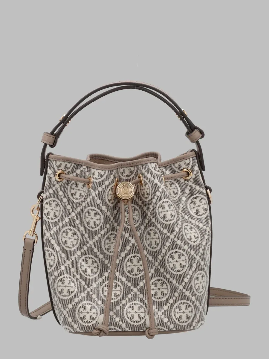 Embossed Logo Jacquard Mini Bucket Bag by TORY BURCH