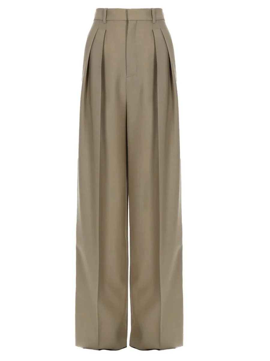 Virgin Wool Blend Tailored Trousers by Saint Laurent