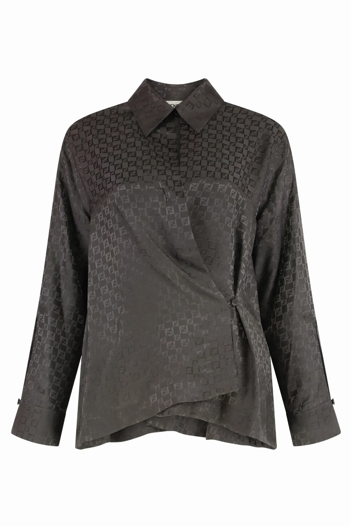 Silk Jacquard Logo Shirt by Fendi