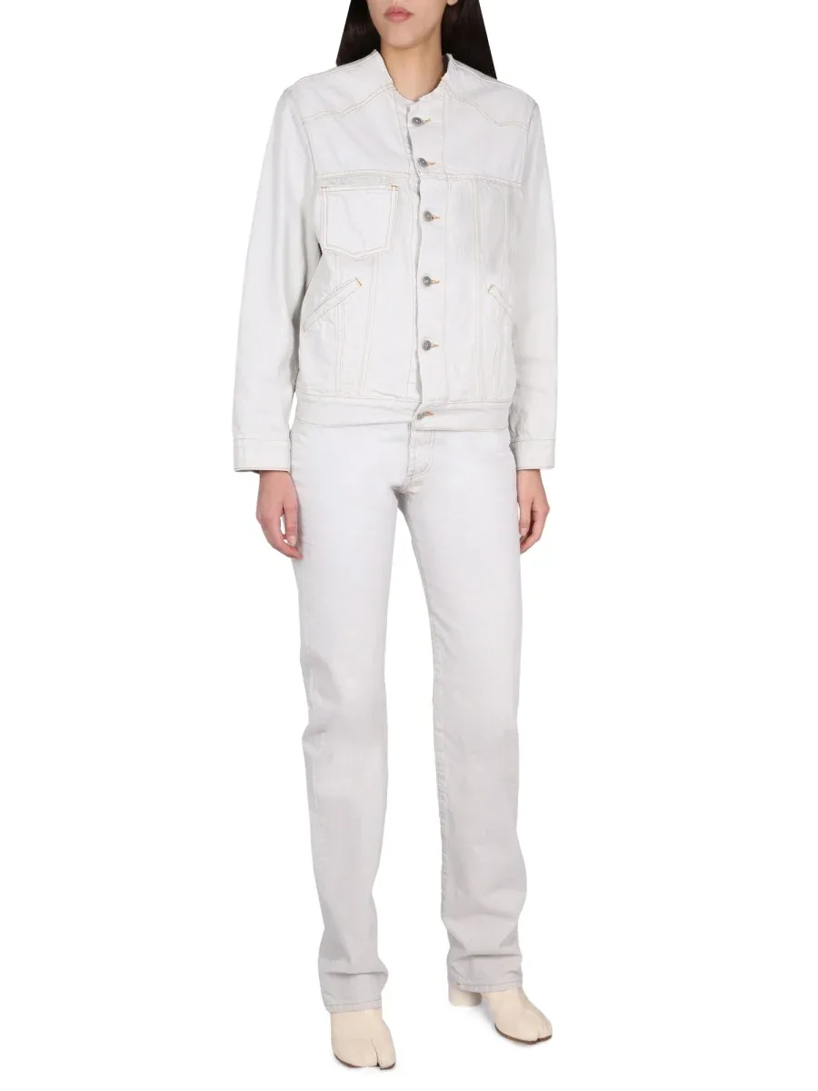 Asymmetric Cotton Jeans by Maison Margiela