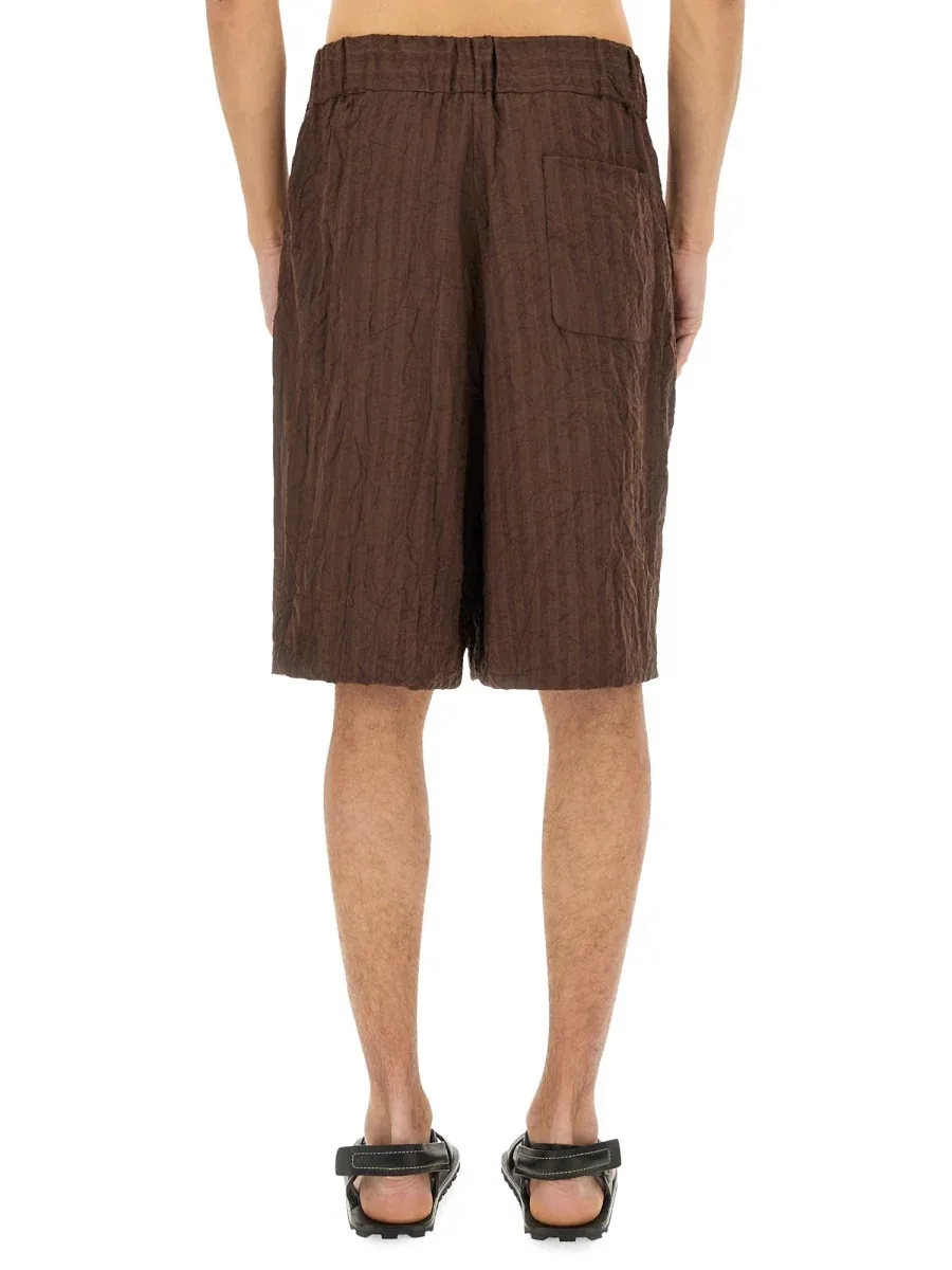 Pleated Polyester Shorts by Dries Van Noten