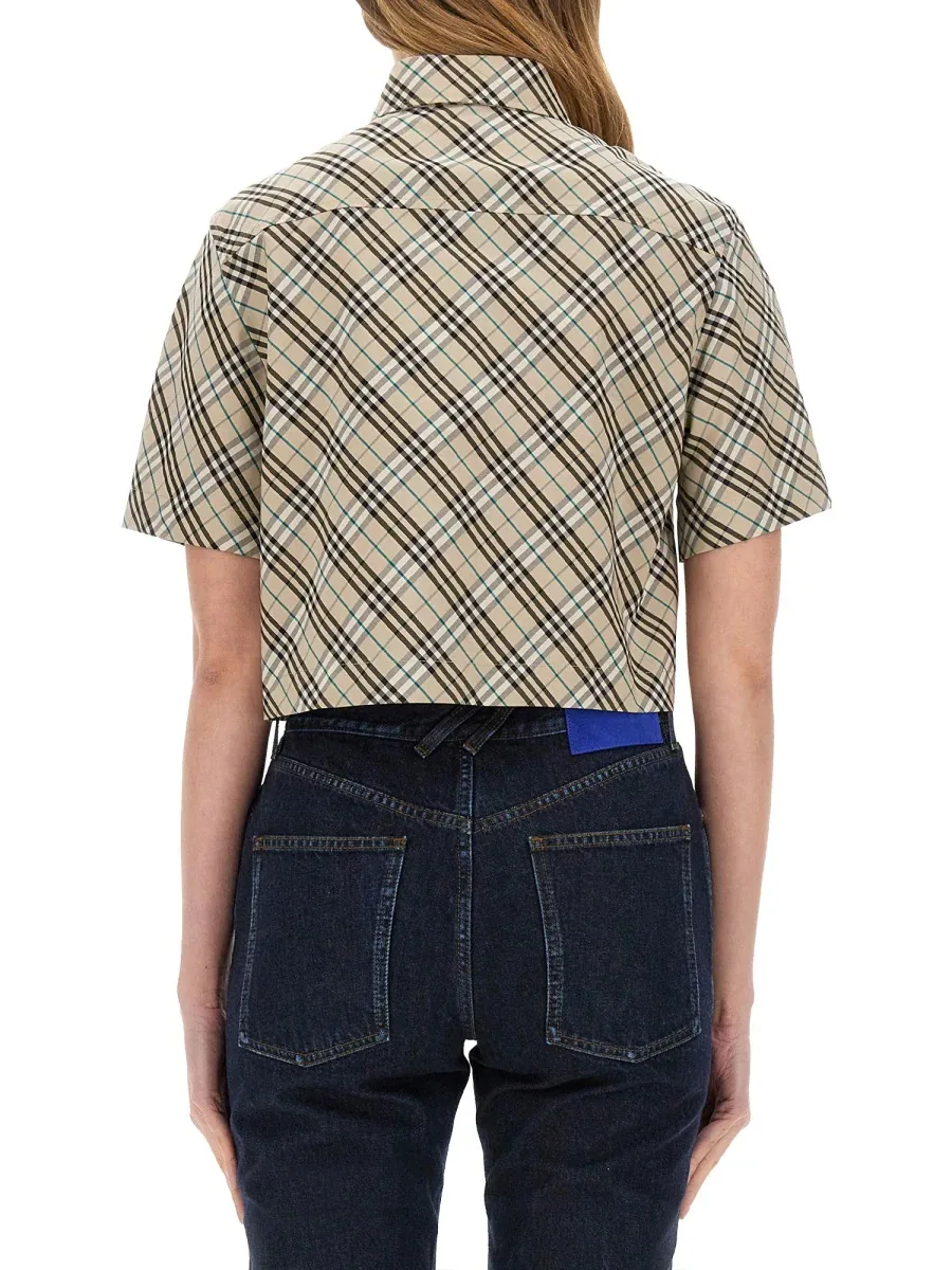 Multicolour Cotton Cropped Shirt by Burberry