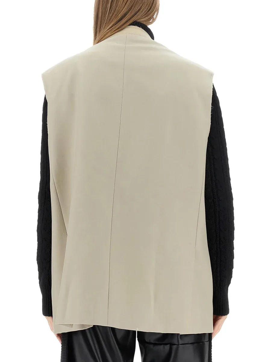 Single-Breasted Wool Blend Vest by MM6 Maison Margiela