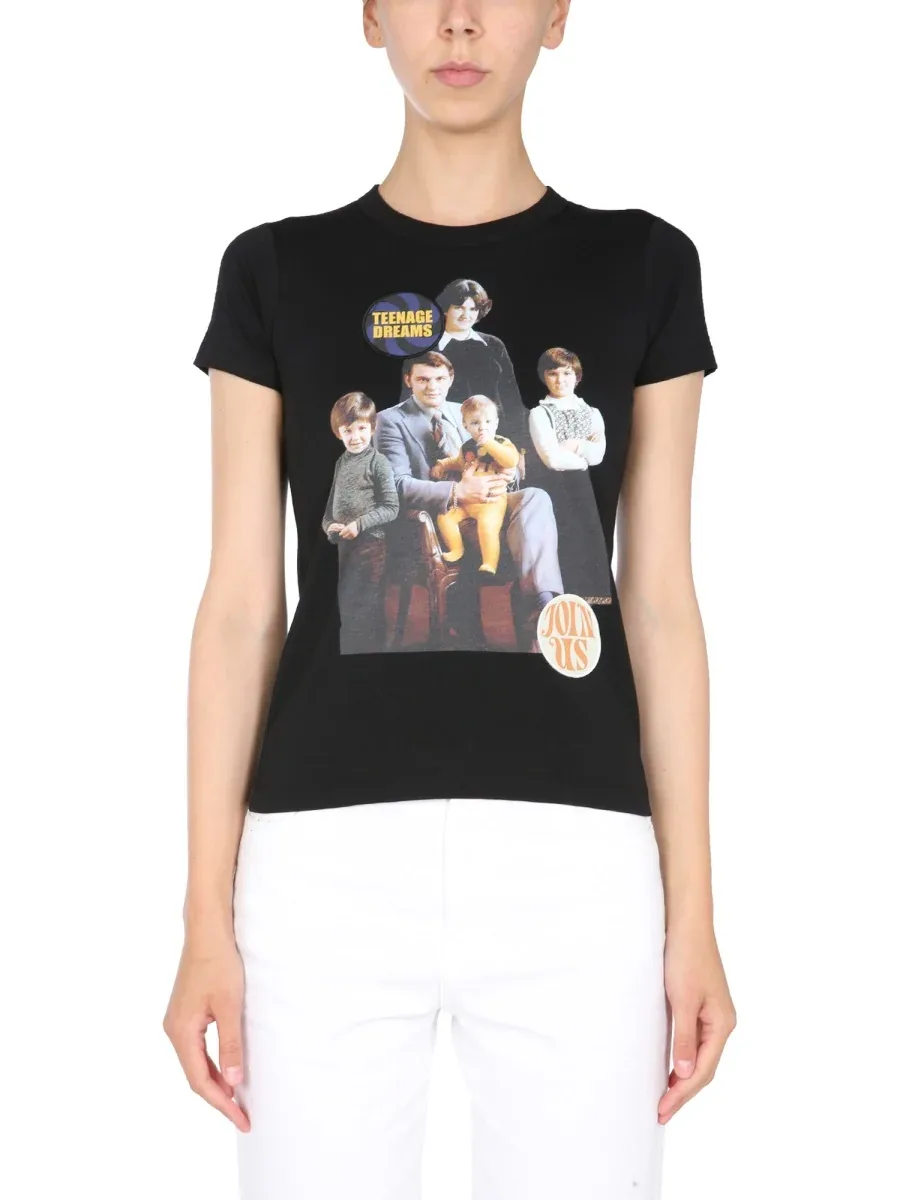 Crew Neck Front Print T-Shirt by Raf Simons