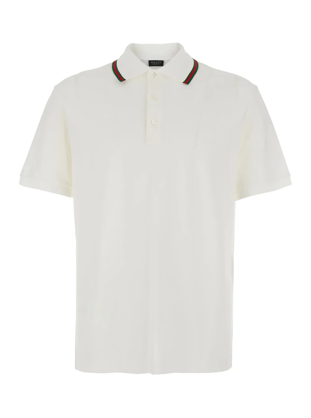 Web-Collar Cotton Polo Shirt by Gucci