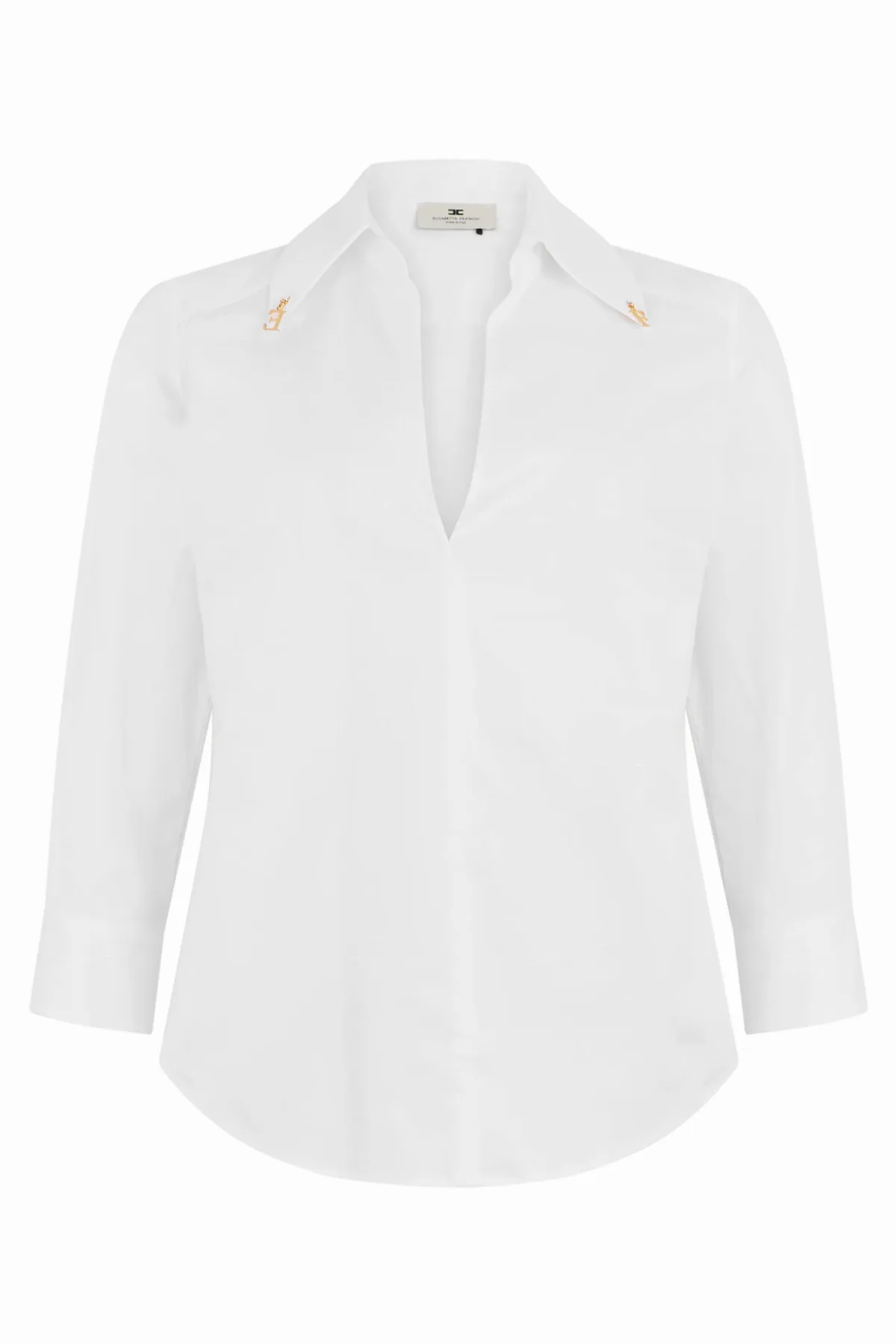 Cotton V-Neck Blouse by Elisabetta Franchi