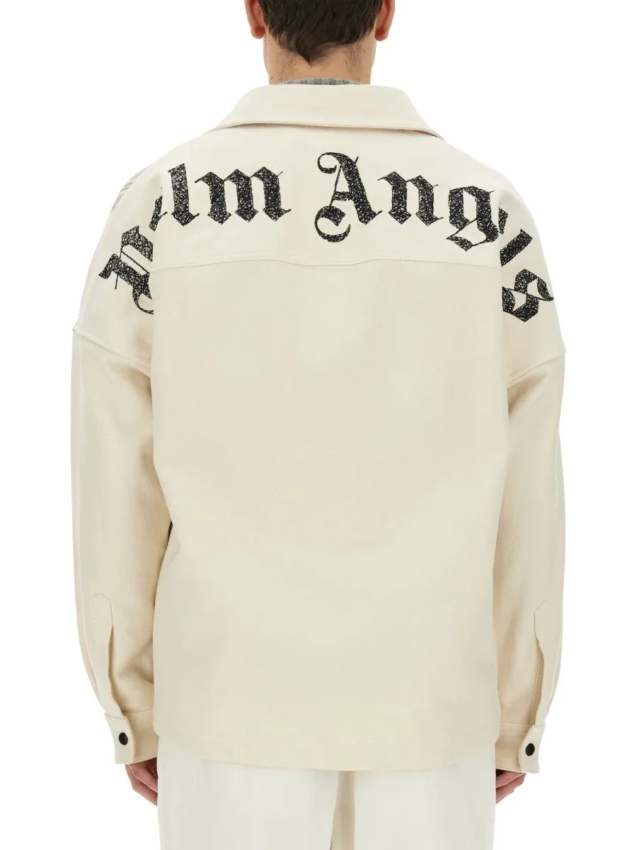Check Cotton Overshirt by Palm Angels