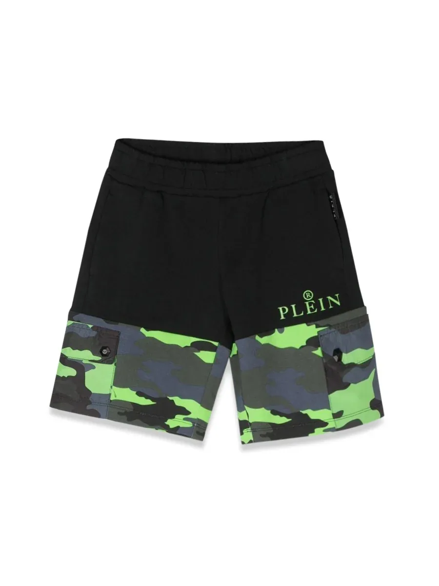 Camouflage Cotton Bermuda Shorts by Philipp Plein