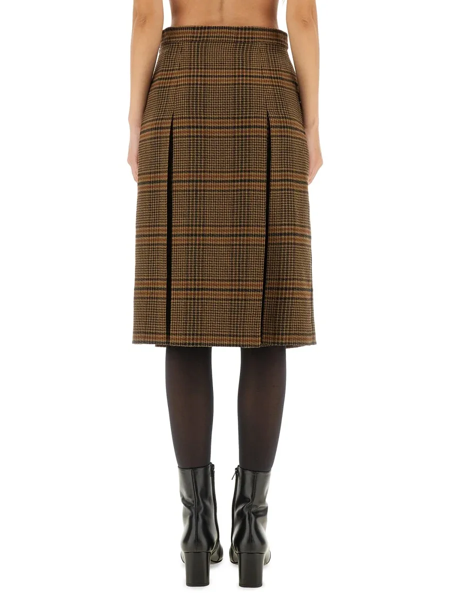 Wool Midi Skirt by Saint Laurent