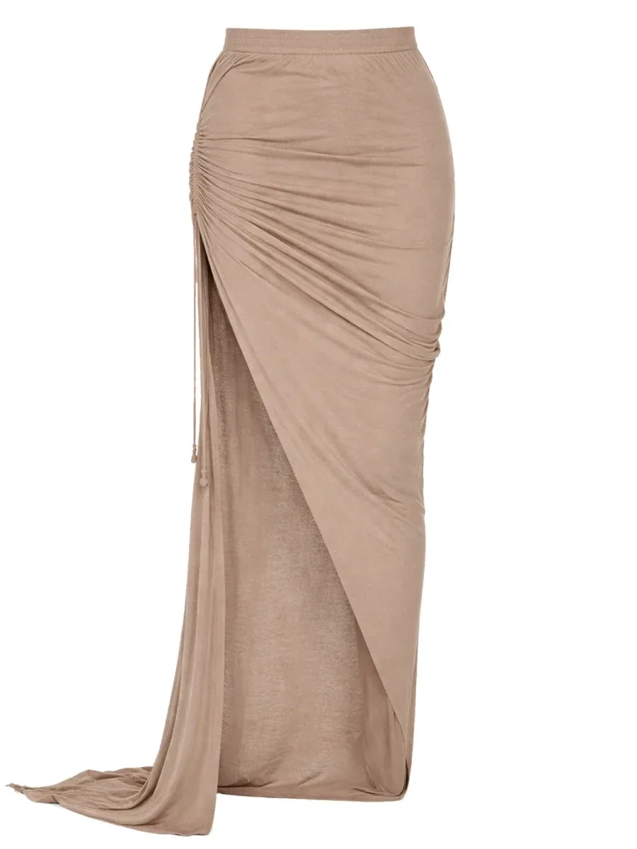 Slit Maxi Cotton Skirt by Rick Owens Drkshdw