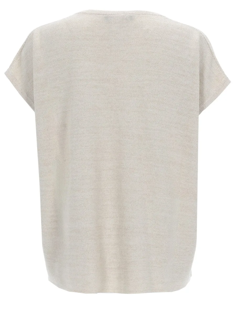 Cotton-Viscose V-Neck Blouse by Fabiana Filippi