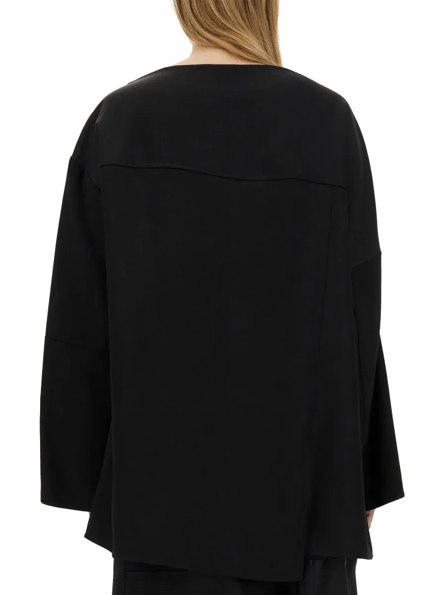 Asymmetrical Viscose Silk Blouse by Jil Sander