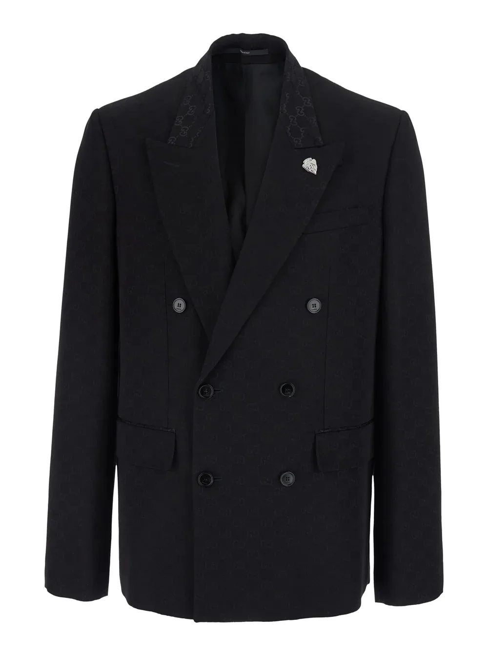 Double-Breasted Cotton Blend Blazer by Gucci