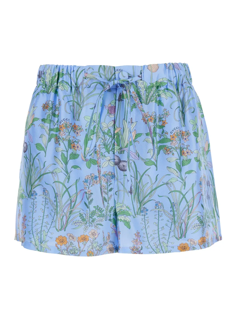 Floral-Print Silk Shorts by Gucci