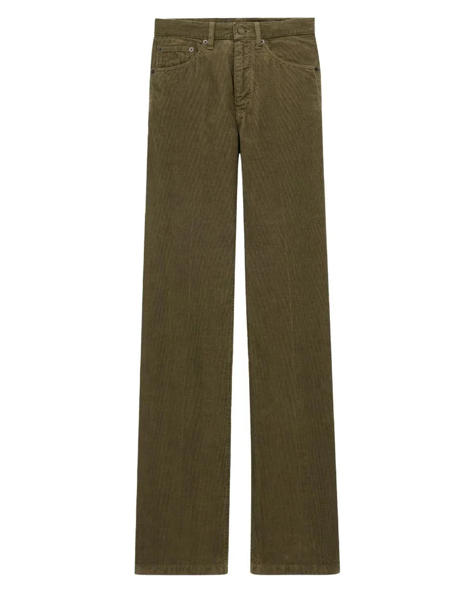 Wide Leg Cotton Trousers by Saint Laurent