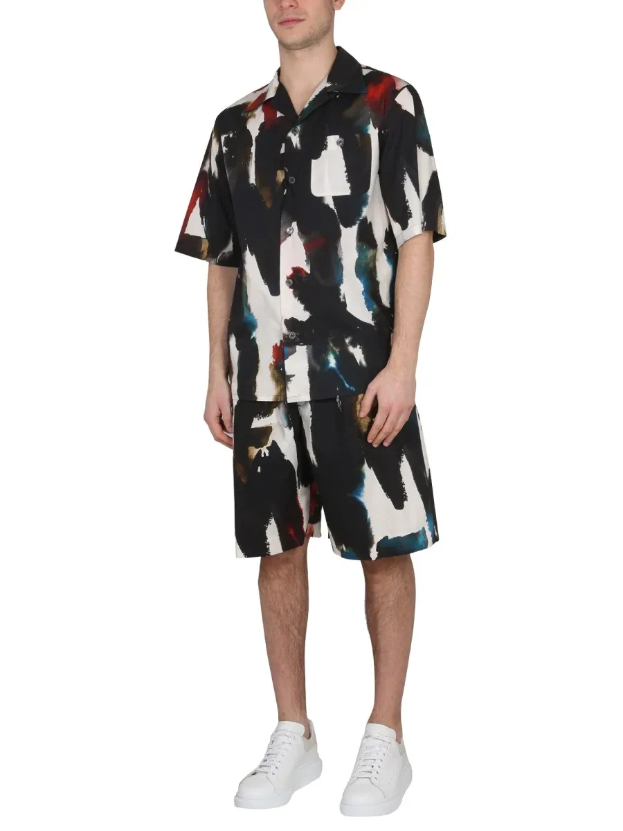 Logo-Print Cotton Bermuda by alexander mcqueen