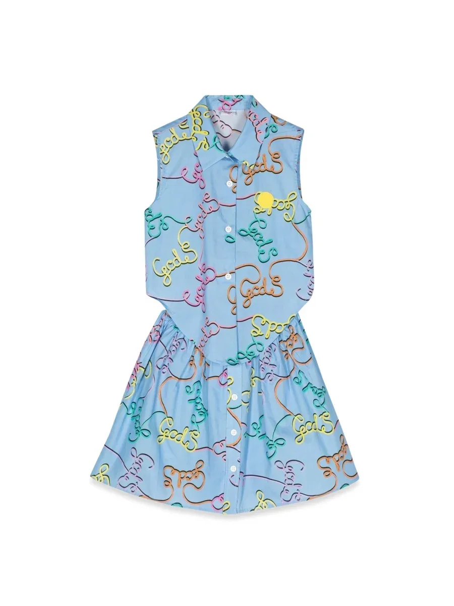 Cotton Two-Piece Blouse and Skirt Set by GCDS
