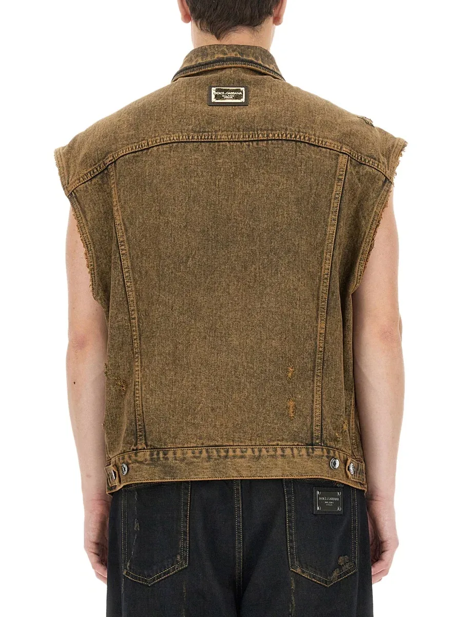 Denim Cotton Vest by Dolce & Gabbana