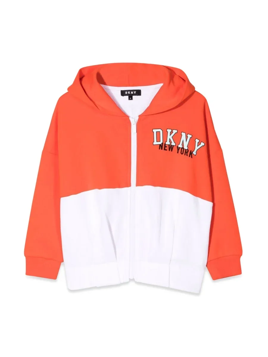 Cotton Hooded Hooded Cardigan by DKNY