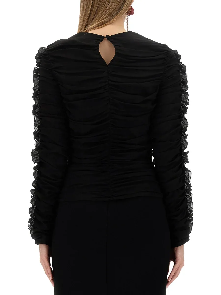 Ruched Silk Blouse by Magda Butrym