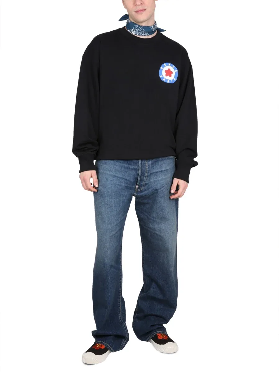 Logo-Print Oversized Cotton Sweatshirt by Kenzo