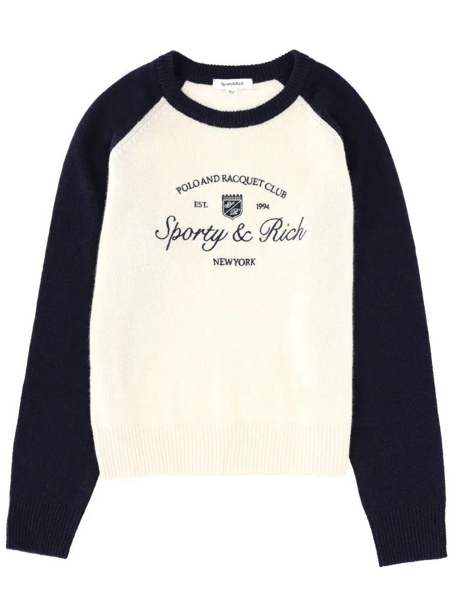 Logo Cashmere-Wool Blend Sweater by Sporty & Rich