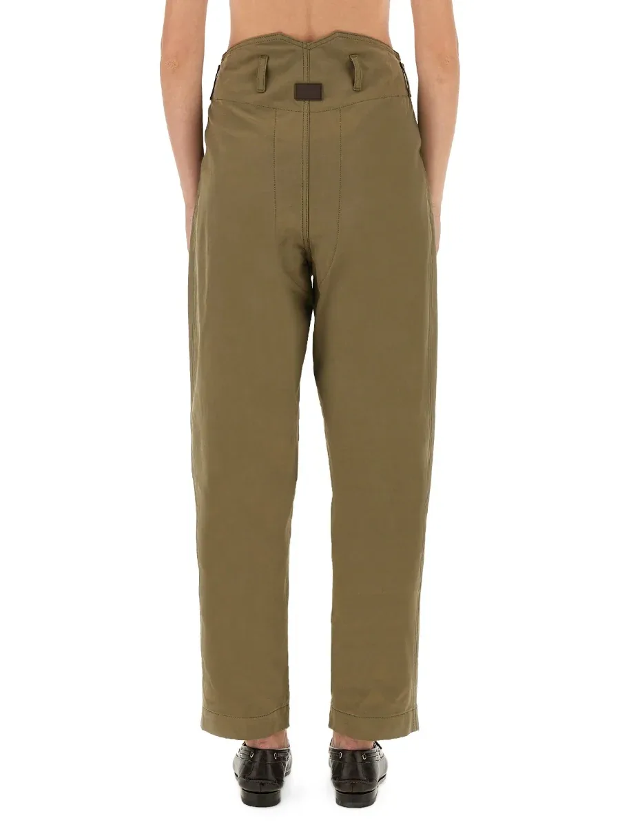 Pleated Cotton Trousers by Moschino