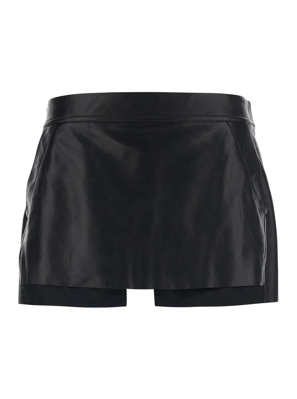 Sculptural Lambskin Leather Miniskirt by Rick Owens