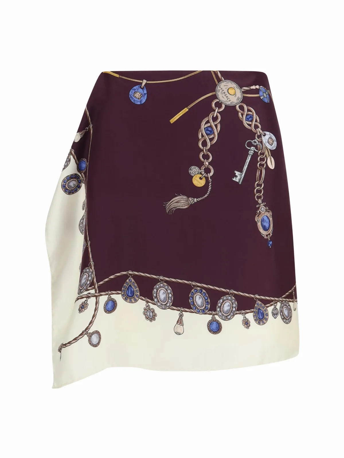 Stolen Jewels Silk Twill Mini Skirt by Versace