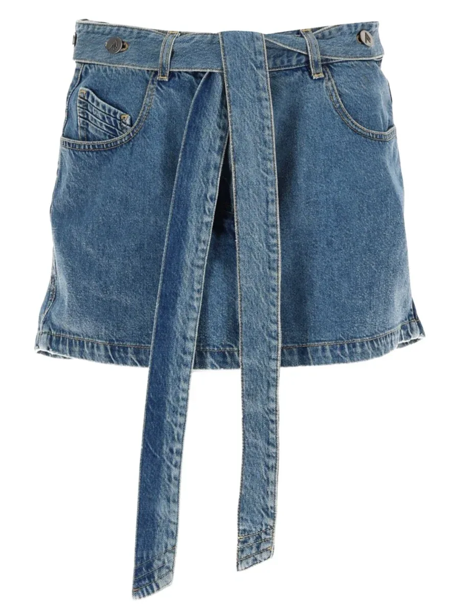 Denim with Belt Skirt by The Attico