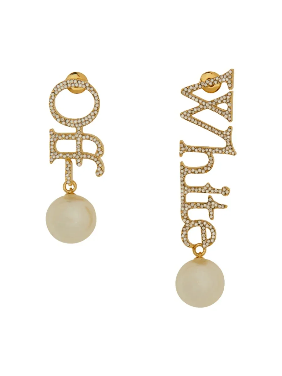 Logo-Embossed Brass Earrings