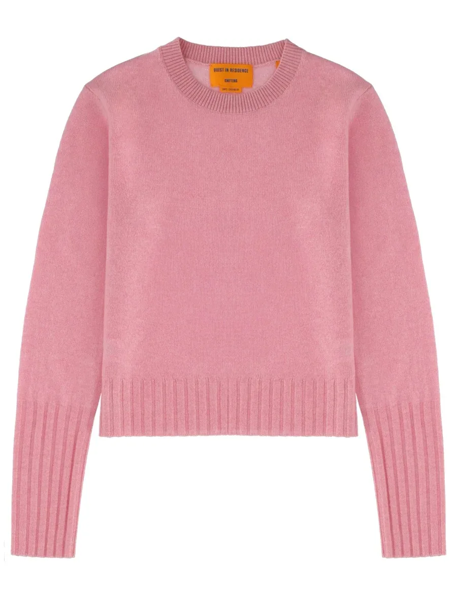 100% Cashmere Shrunken Crew Sweater by Guest In Residence