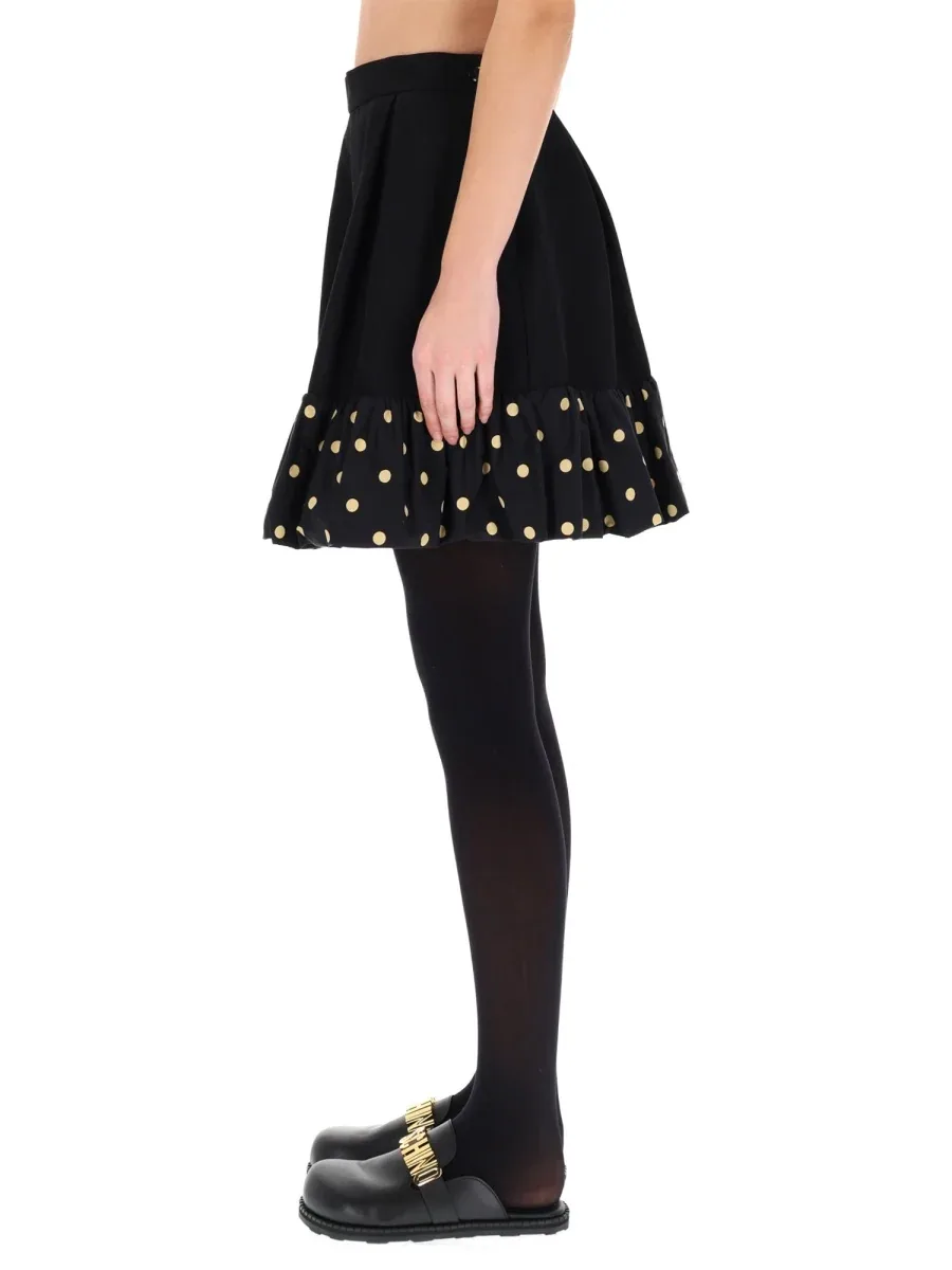 Polka Dot Virgin Wool Skirt by Moschino
