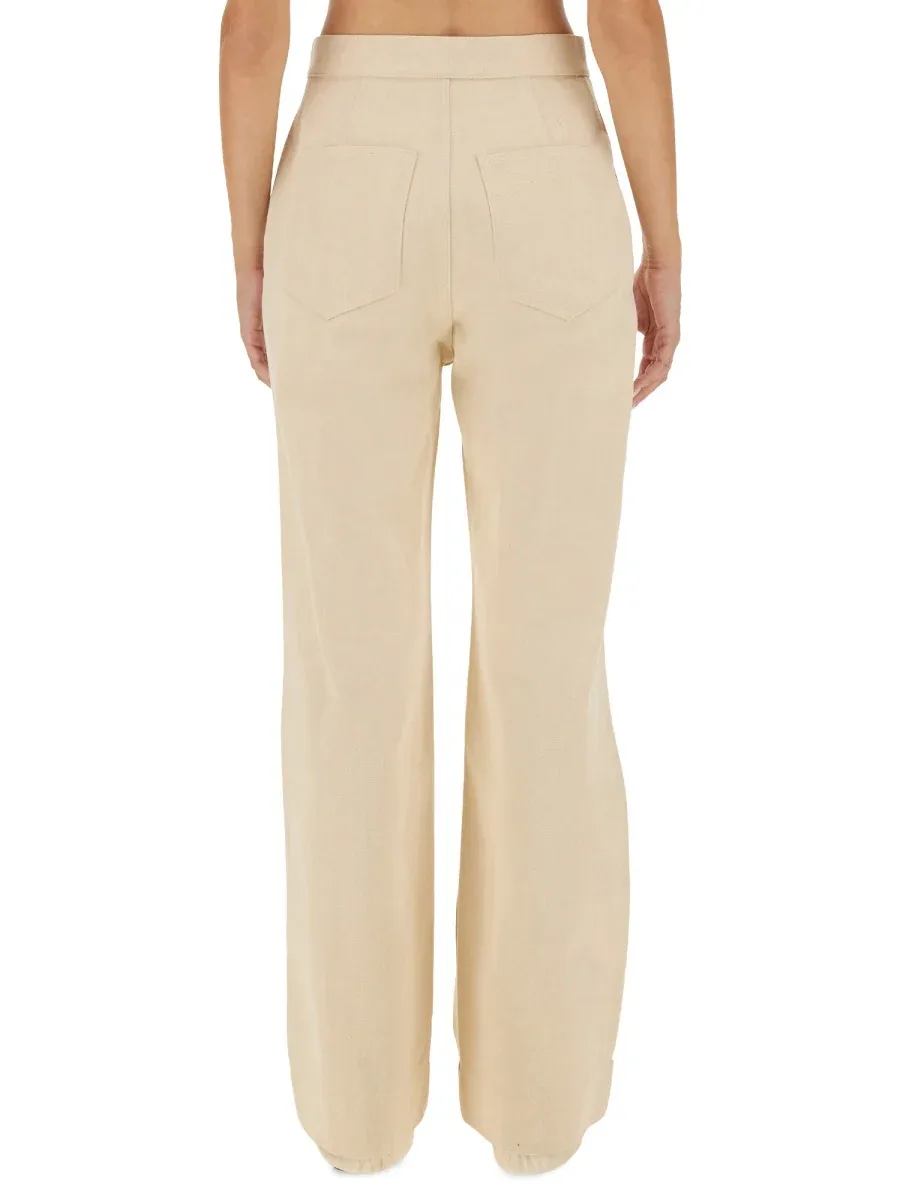 Flared Cotton Trousers by Jil Sander