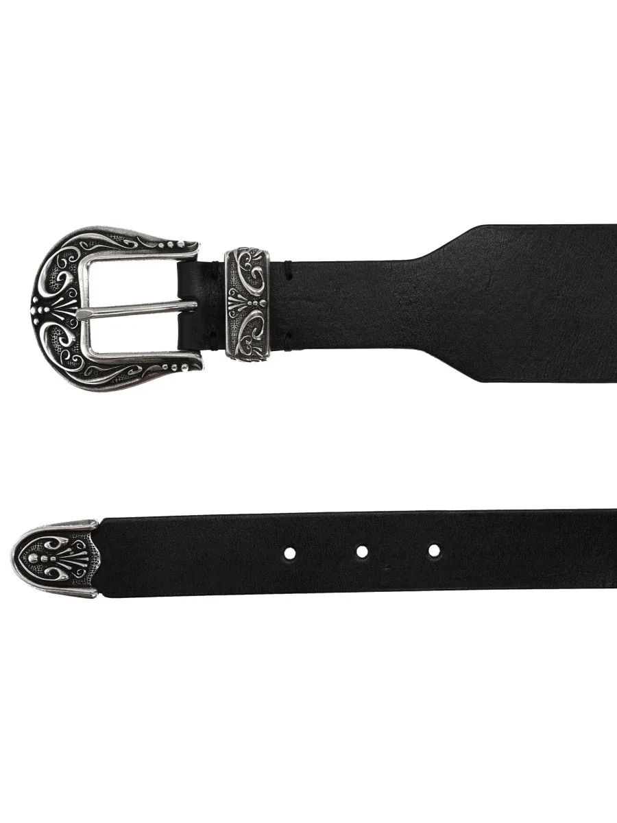 Double Buckle Cow Leather Belt by Golden Goose