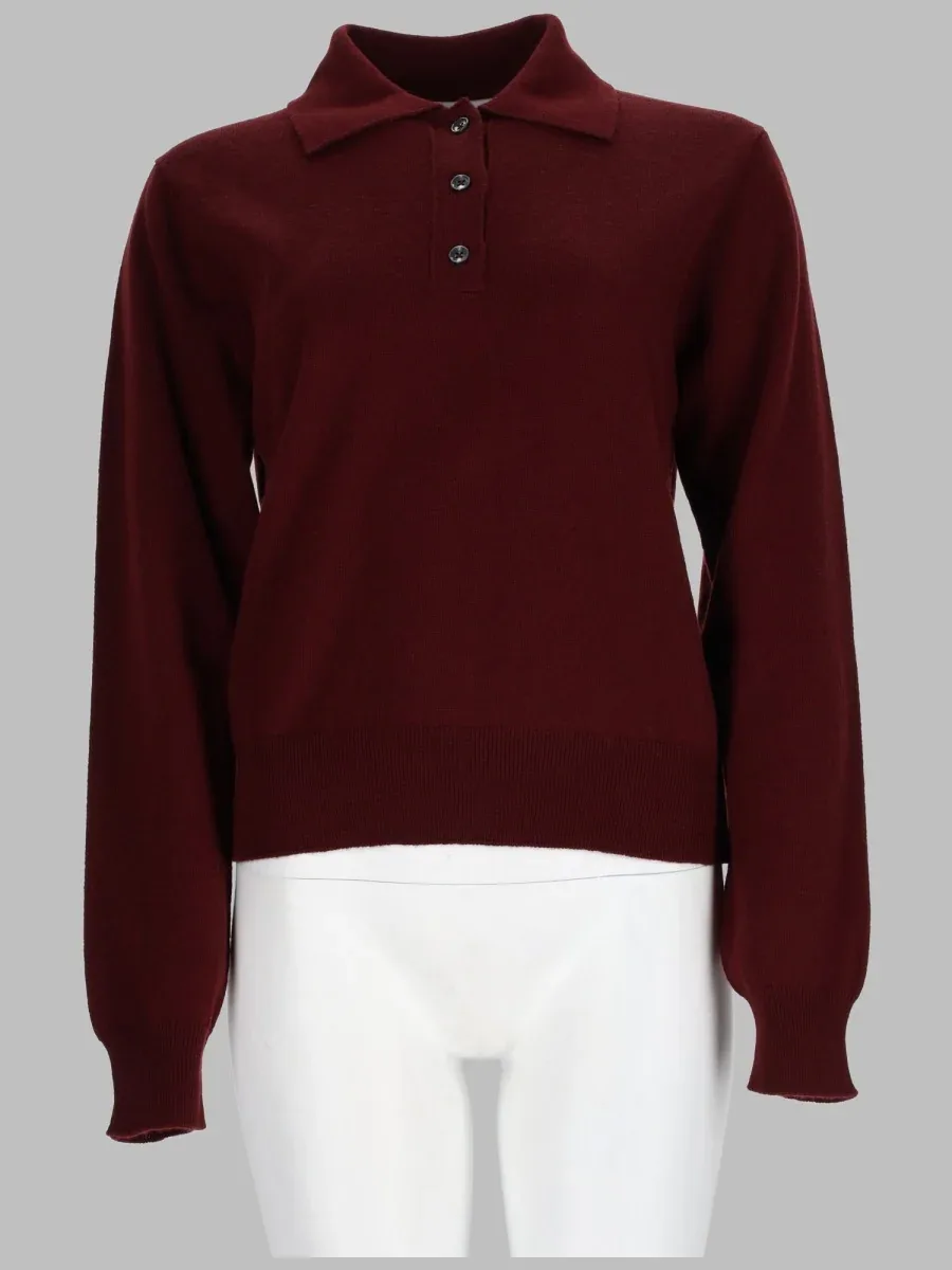 Virgin Wool Polo Knit Sweater by Maison Margiela